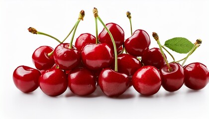 cherries on white background