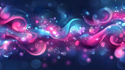 Swirling Abstract Shapes Decorated With Sparkling Light And Color