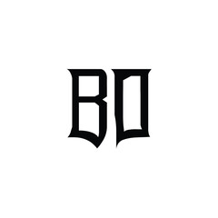 BO monogram logo design letter text name symbol monochrome logotype alphabet character simple logo