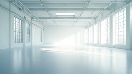 Fototapeta premium Minimalist architectural elegance in a serene white space, embodying simplicity and modern design. 