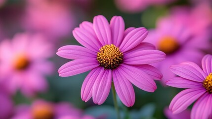 Obraz premium Pink flowers bloom in garden setting