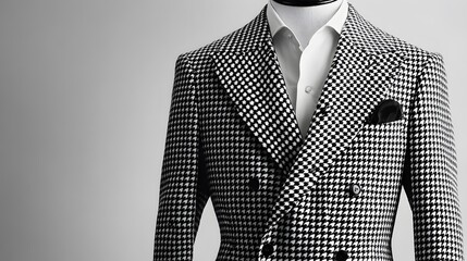 Elegant Tailoring: A sophisticated display of a precisely tailored suit, showcasing impeccable craftsmanship and timeless style, embodies elegance and refined taste.