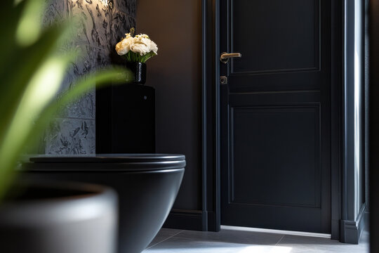 Black toilet doors