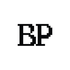 Fototapeta premium BP monogram logo design letter text name symbol monochrome logotype alphabet character simple logo