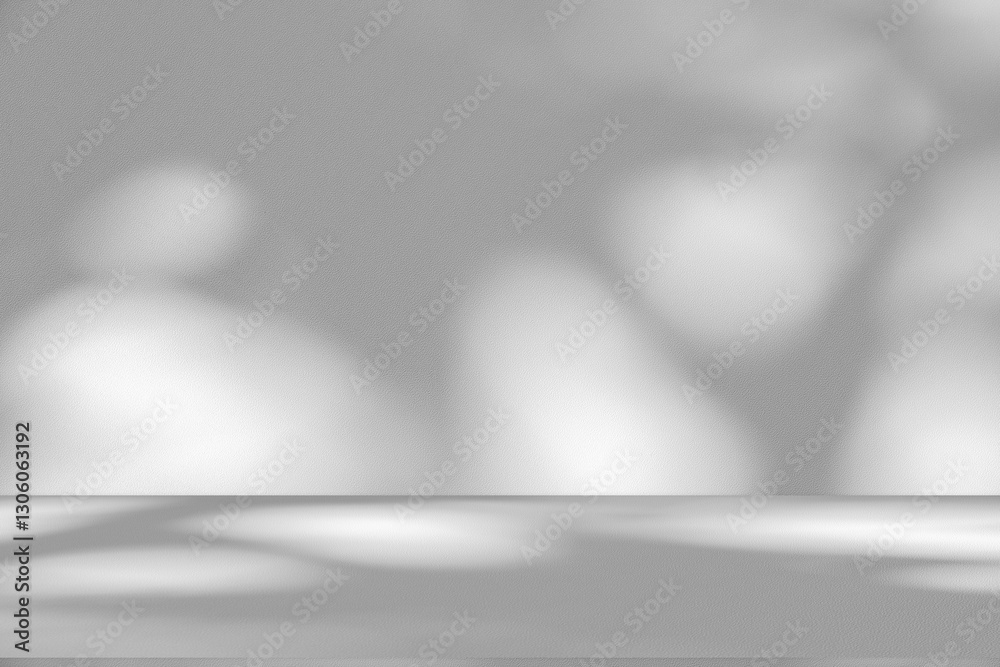 Poster Wall interior background, studio and backdrops show products.with shadow from window color white and grey. background for text insertion and presentation product	