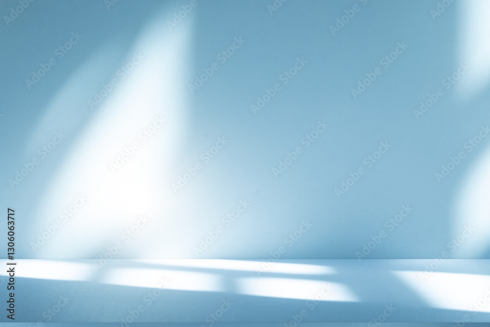 Aufkleber wall interior background, studio and backdrops show products. with soft light shadow from window col