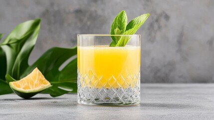 Fototapeta premium Refreshing citrus drink home bar beverage photography modern kitchen close-up refreshment