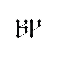 BP monogram logo design letter text name symbol monochrome logotype alphabet character simple logo