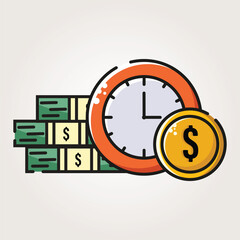 time is money icon vector illustration design