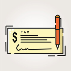 dollar tax icon vector vintage illustration design.