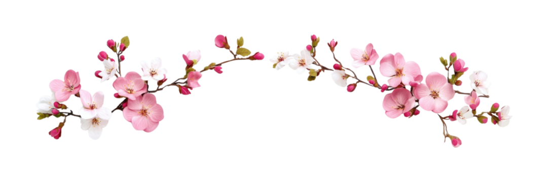 PNG Flower arrangment border blossom white decoration.