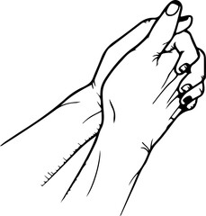 hand sign icon isolated on white background