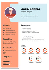 Modern minimalist design CV resume template with photo space.