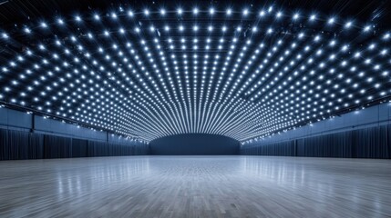 Stunning Indoor Event Space with Dramatic Ceiling Lights Design