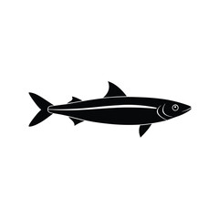 Anchovy Silhouette Vector Art | Black Color Anchovy Fish Illustration Design