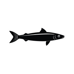 Anchovy Silhouette Vector Art | Black Color Anchovy Fish Illustration Design