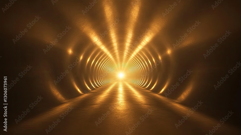 Poster a bright light shining through a geometric pattern, creating clean lines and empty space for logos o