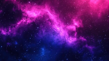 Naklejka premium A vibrant cosmic nebula with numerous stars sparkling brightly above