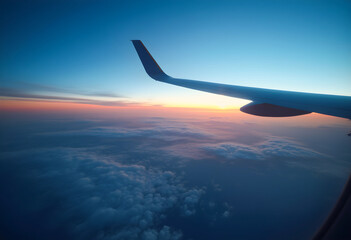 Fototapeta premium Hyperlapse of Aircraft in Motion – Wing View from Window