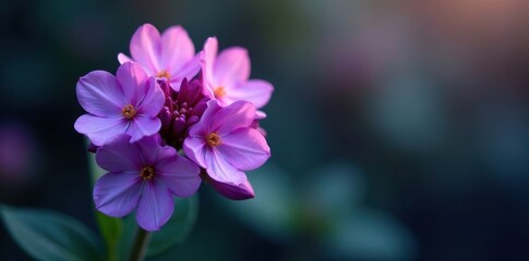 Intense violet flower cluster, shadowy setting , contrast, shadows, nature