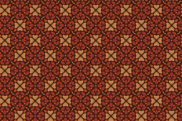 Dry Flowers And Leaves Batik Seamless Pattern