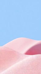 Obraz premium Smooth pink sand dunes under a clear bright blue sky