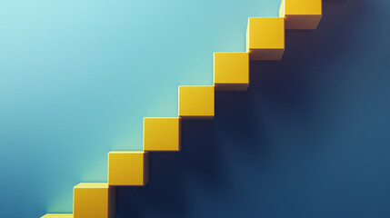 Fototapeta premium The Stairway to Success A box dividing light and shadow