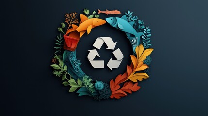 Vibrant Circular Design Featuring Colorful Shapes and Patterns in Harmony