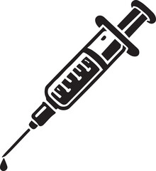 syringe icon vector illustration, syringe silhouette vector icon black and white