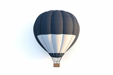 3D Render Illustration Of A Black And White Hot Air Balloon Isolated