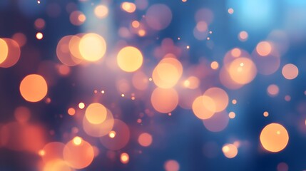 Abstract background of glowing orange and yellow bokeh lights
