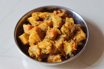 Arbi ki subji or Taro root curry, Indian food