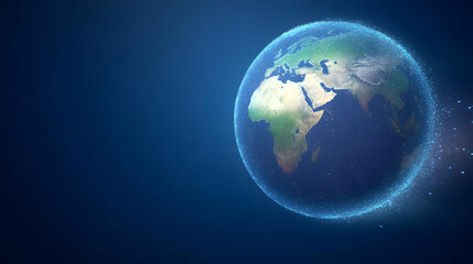 Fototapeta premium Abstract 3D Illustration Of A Pixelated Earth Globe In Blue Space