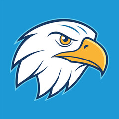 Eagle head outline side view vector.