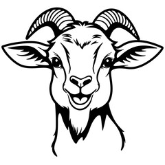 Goat | Goat Head | Peeking Animal | Farm Animal | Domestic Animal | Kid | Peeking Goat | Goat Scene | Original Illustration | Vector and Clipart | Cutfile and Stencil