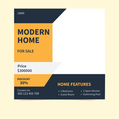  Modern Home for Sale Facebook and Instagram Post. Perfect Family Living with Spacious Interiors, Prime Location, and Stylish Design
