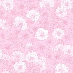 Abstract Floral Pink Background Seamless Pattern Design Illustration