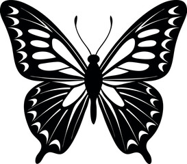 Butterfly Silhouette - Elegant Insect Vector Illustration