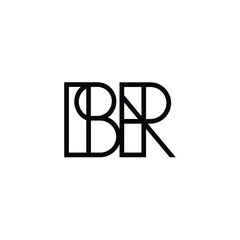 BR monogram logo design letter text name symbol monochrome logotype alphabet character simple logo