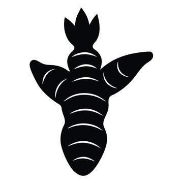 recommend clip art: Classic turmeric root silhouette vector for herbal and spice visuals