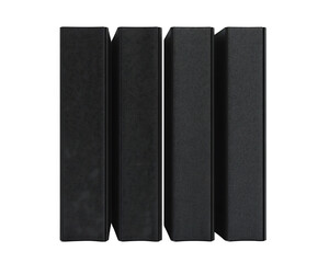 Set of Black Binders Standing in a Row on transparent background Generative Ai