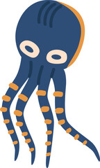 Octopus flying kite vector illustration