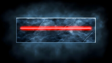 Abstract Red Laser Line Illustration On Dark Blue Background