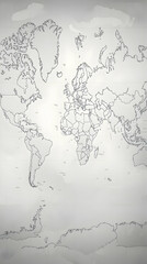 Abstract World Map Illustration In White And Black Data Grid