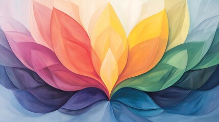 Colorful lotus flower art serenity space digital artwork vibrant palette abstract view mindfulness concept