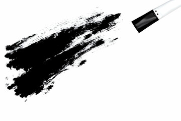 Black Brush Stroke Illustration Abstract Art On White Background