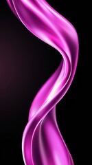 Naklejka premium Captivating Fuchsia Fabric Swirl on Dark Backdrop Displaying Fluid Elegance and Sophisticated Motion