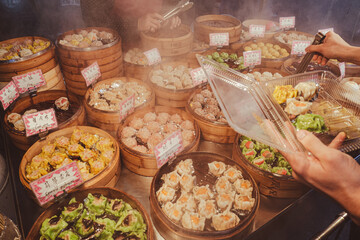 Steaming Dim Sum at Taiwan Night Market