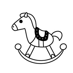Hand drawn children's rocking horse