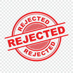 Rejected rubber stamp and logo vector